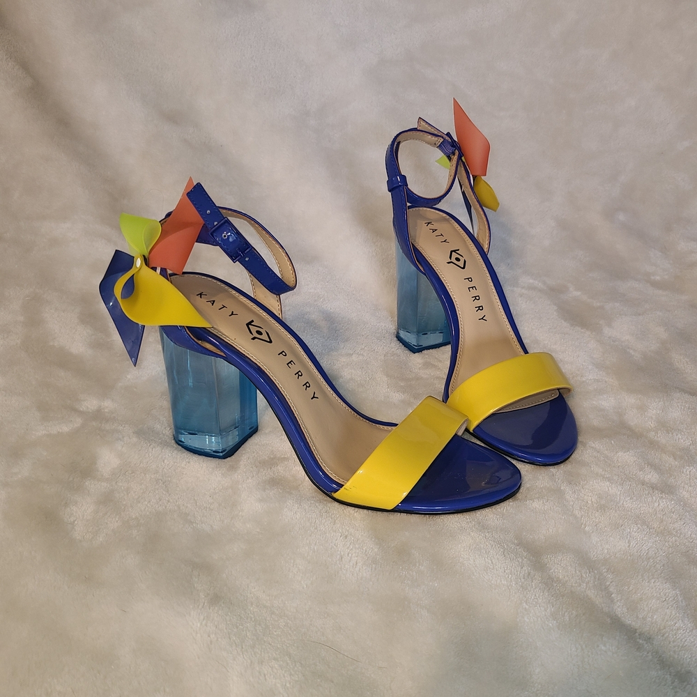 🌈 Katy Perry “Pinwheelz” Blue Multi Patent Heels – Size 5 (35) – Rare & Vibrant - Picture 4 of 10